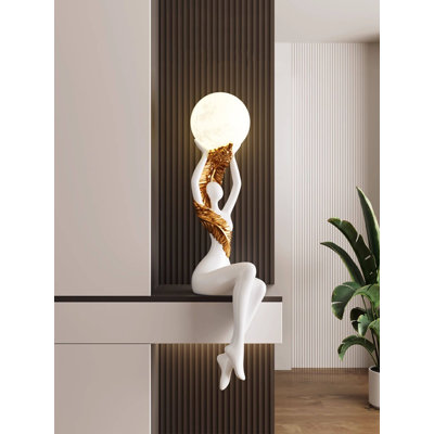 Light Luxury Abstract Figure LED Moon Lamp Ornament