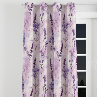 Calming Florals For Teenagers Window curtains - Serene Soft Lavender Dreams Grommet Curtain - 1 Panel