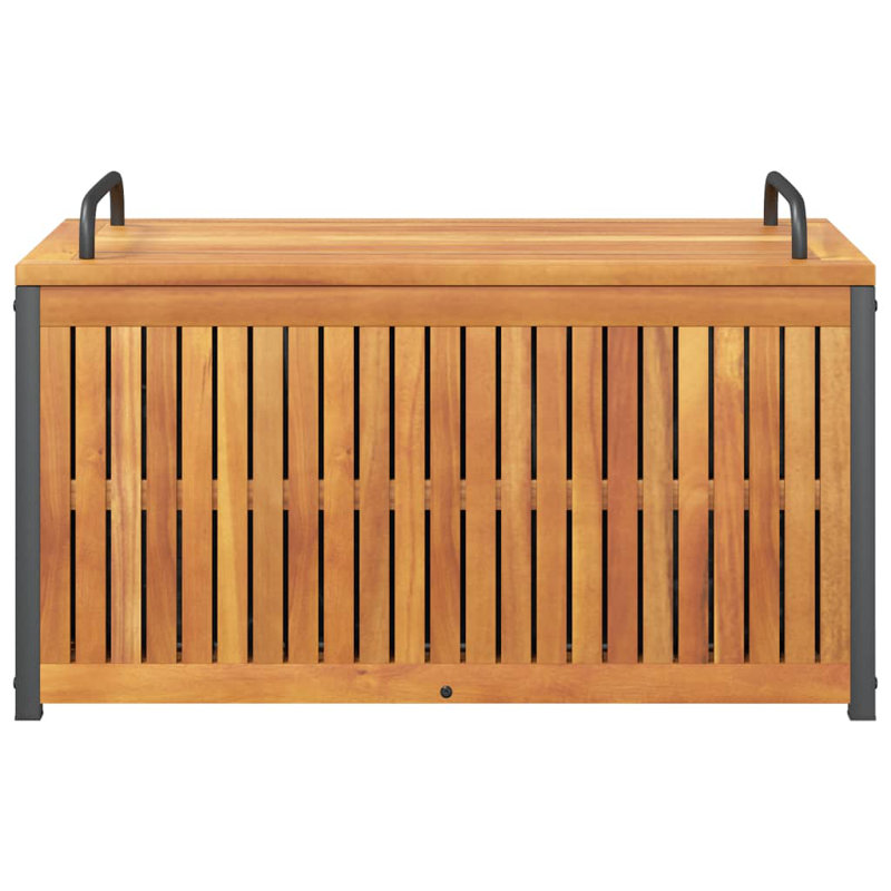 Acacia Solid Wood/Metal Cabinet Deck Box, 20.9" H x 33.5" W x 17.7" D
