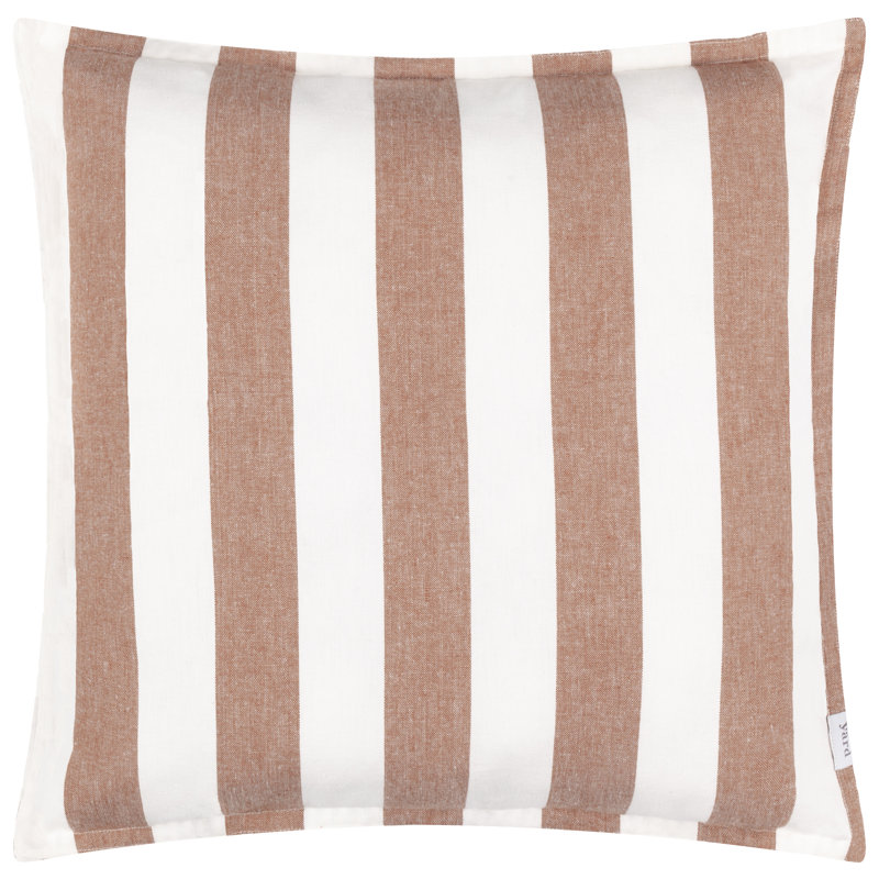 Paniagua Indoor / Outdoor Striped Square Throw, Pillow Cover Only - No Insert, Brown