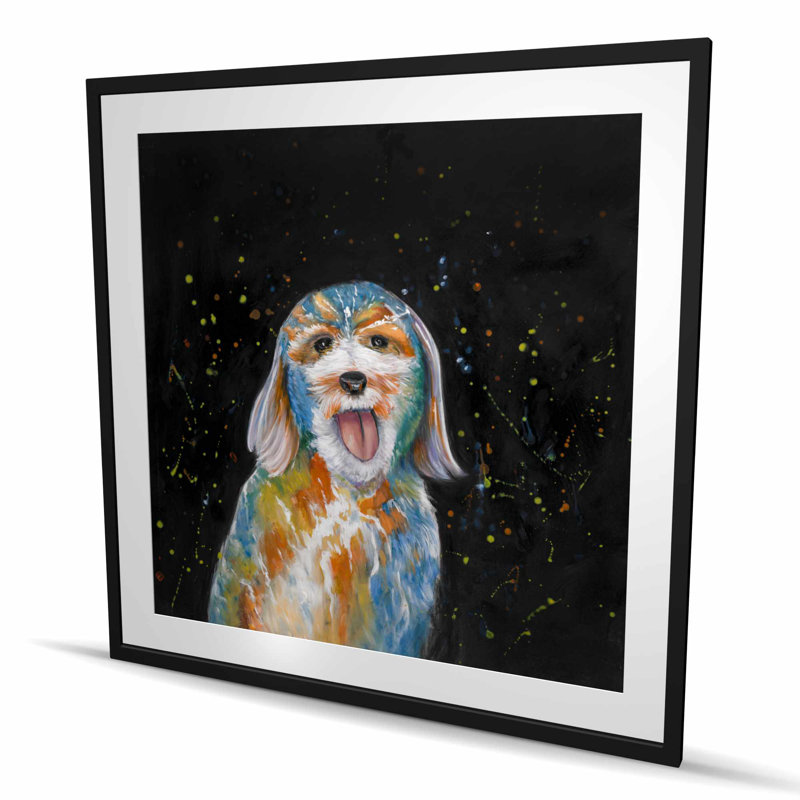 Abstrait Labradoodle - reproduction encadrée mate pour la décoration intérieure