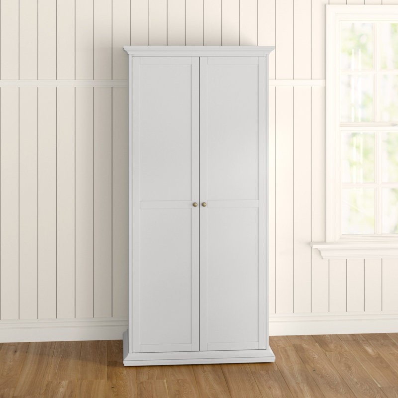 Woodburn 2 Door Manufactured Wood Wardrobe, White