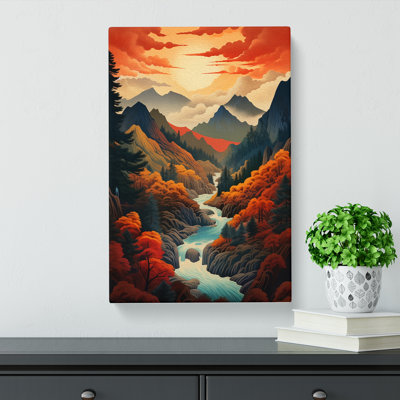 Japanese Mountains Futurism No.3 - Print