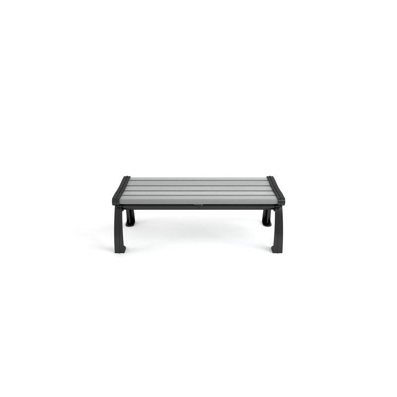 Banc de parc en plastique recyclé sans dossier Heritage, Noir, Gris, 4 pi