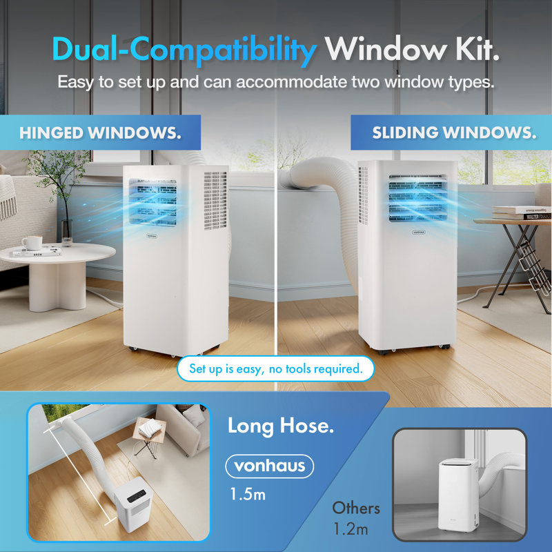 Vonhaus Air Conditioning Unit 12000 Btu Smart Wifi Enabled