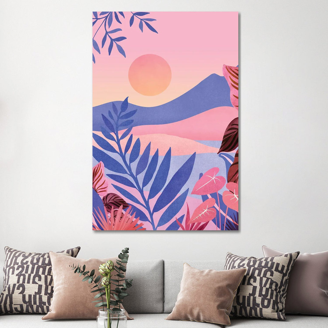 Hawaiian Sunset by Modern Tropical - Wrapped Canvas Painting