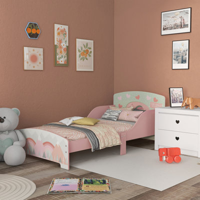 Peekskill Toddler Bed Frame for Kids Ages 3-6 Years 77 x 143 x 60cm Pink