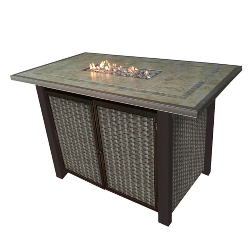 Rectangle Steel Propane Smokeless Fire Pit