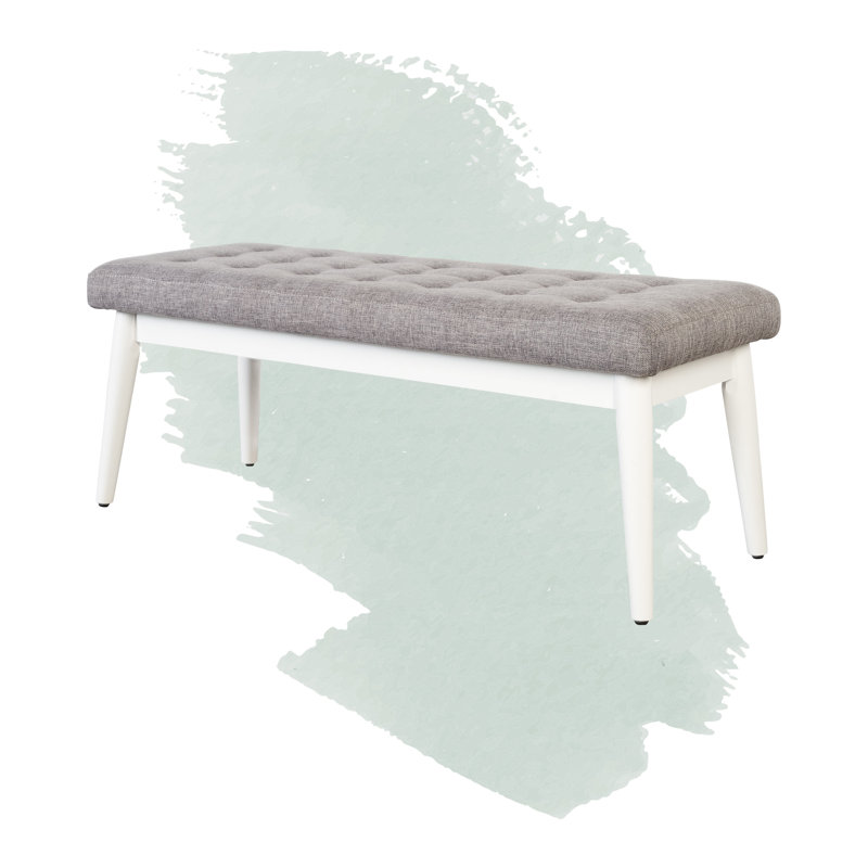 Union City Linen Upholstered Bench, White