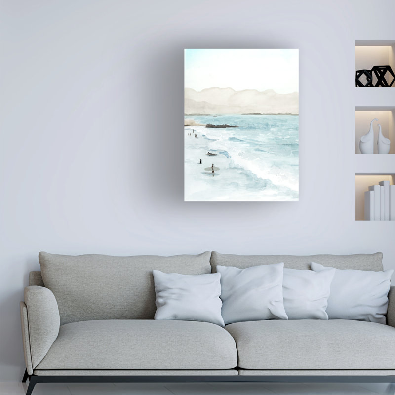 «In the Surf I» par Grace Popp - peinture sur toile tendue, H 24 po x l 18 po x p 2 po