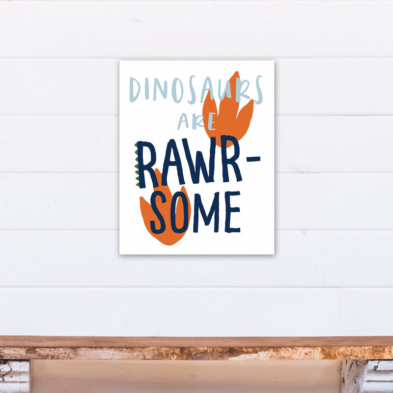 « dinosaurs », art sur toile isard Britt, H 20 po x l 16 po x P 1,25 po, Orange