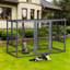 Cage féline avec dessus imperméable et repose-pieds réglables - Maison de chat spacieuse grise noire