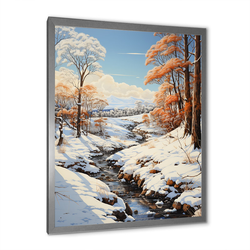 Snow Wonderland Pastoral - Imprimé, H 40 po x l 30 po x P 1,5 po, Cadre photo argenté