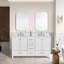Grande armoire-lavabo en bois massif avec double lavabo, rangement de salle de bain moderne