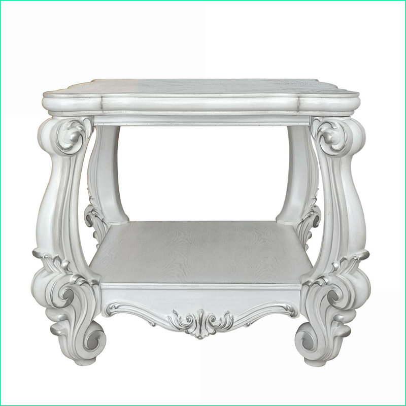 Table basse Traditional Bone White avec tablette inférieure - attrait intemporel pour les espaces de salon