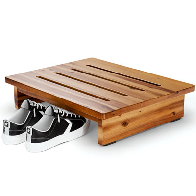 3.5" Wooden Step Stool For Adults (No Assemble Required)- 500 Lbs One Step Stools For High Bed Riser