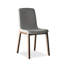 Chaise d'appoint à dossier solide gris pour salle à manger (ensemble de 2)