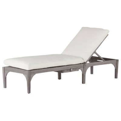 Club Teak Chaise With Wheel - Oyster