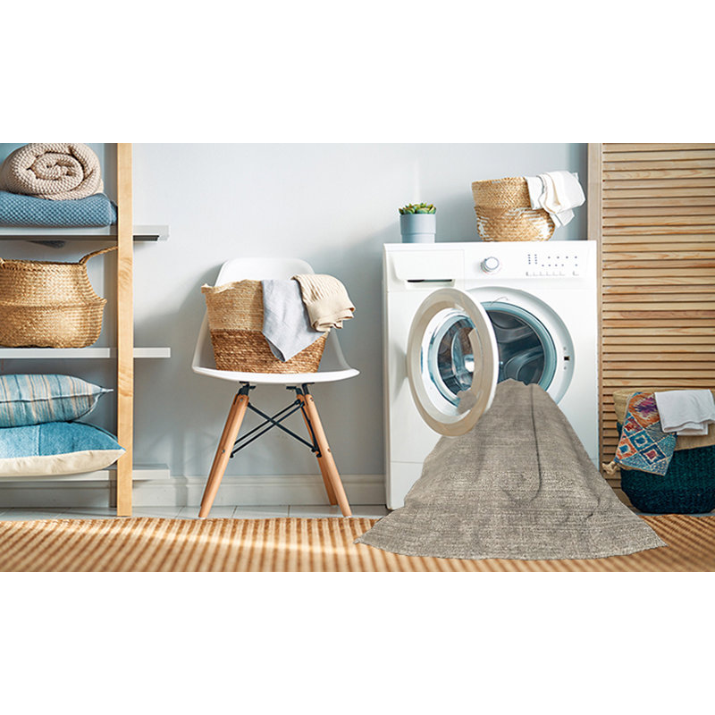 100% Machine Washable Midcentury Modern 437 Area Rug, Round 4'