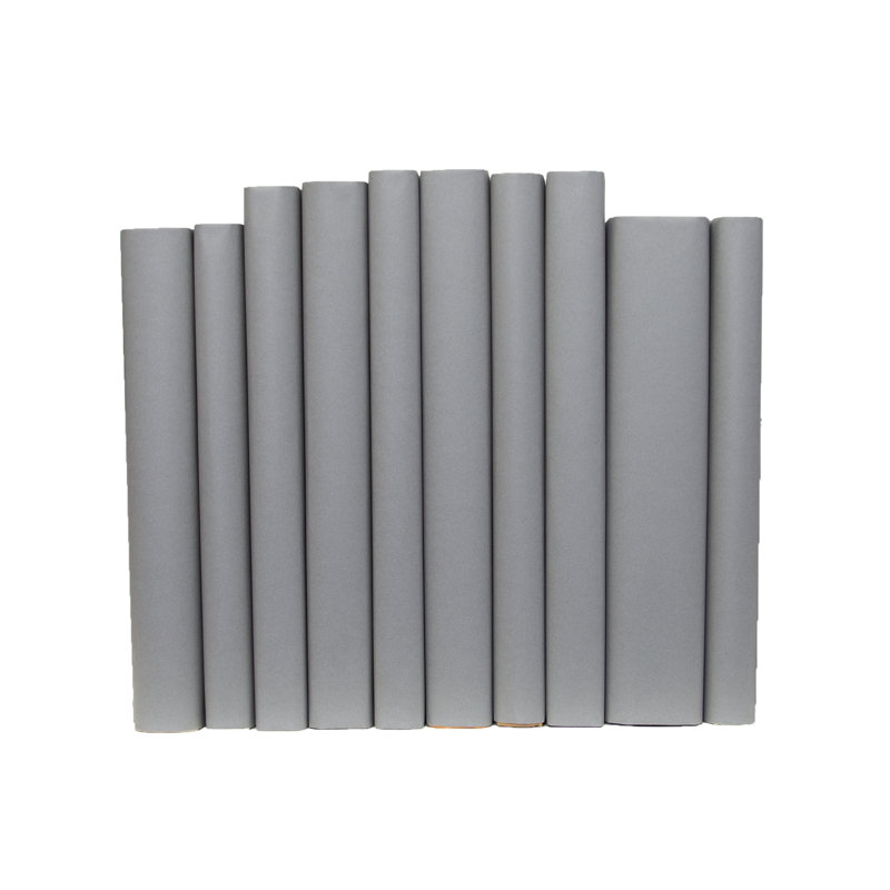 Decorative Books - Slate Oversized Paper Wrapped Book Bundle - 1 Foot of Grey Books
