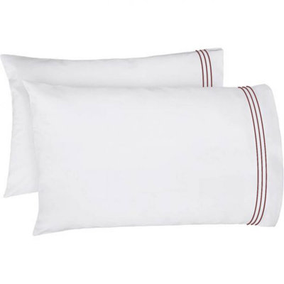 400TC Triple Embroidery Cotton Sateen Pillowcases (Set Of 2)