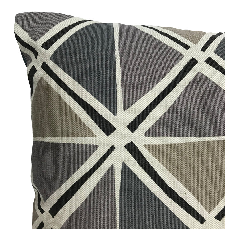 Coussin Indiya, 20 po x 20 po, Gris