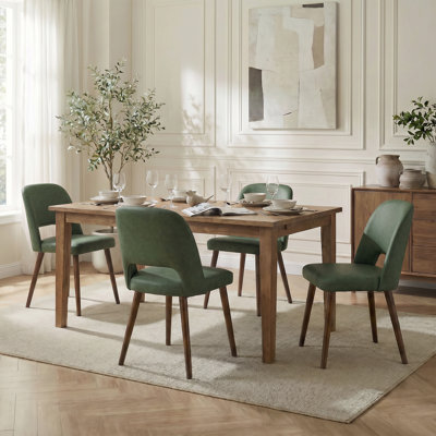 Ensemble de 2 chaises d'appoint rembourrées en similicuir avec pieds en bois massif pour salle à manger