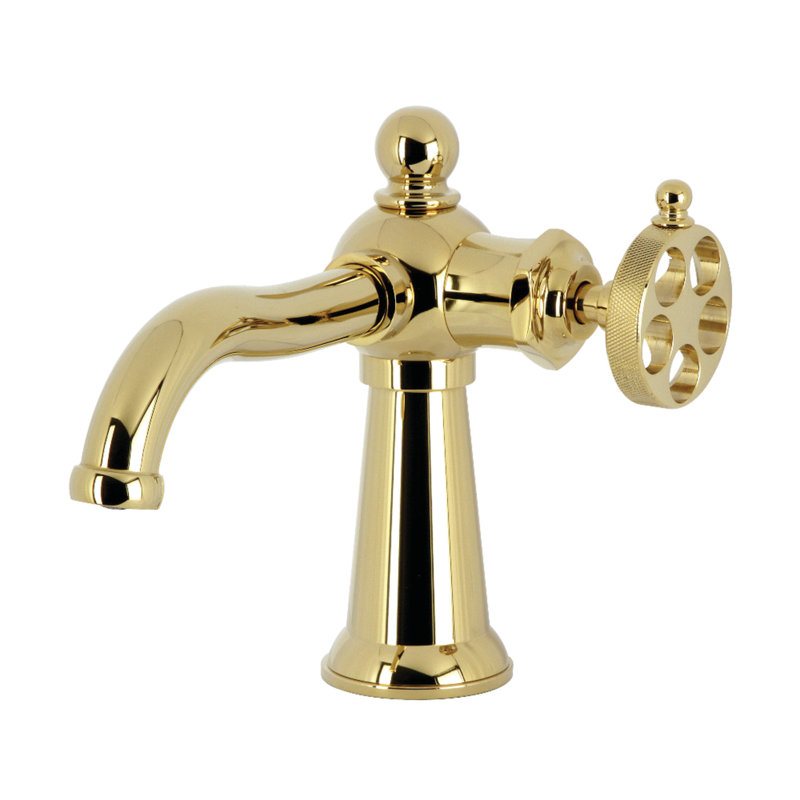 Robinet de salle de bain monotrou avec drain Wendell, Laiton poli