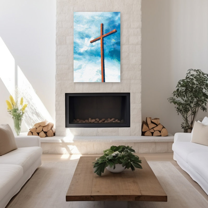 Croix de la Foi - art contemporain contemporain, H 48 po x l 32 po