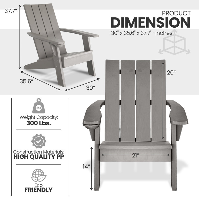 Chaise Adirondack pliante en bois massif Cuffee