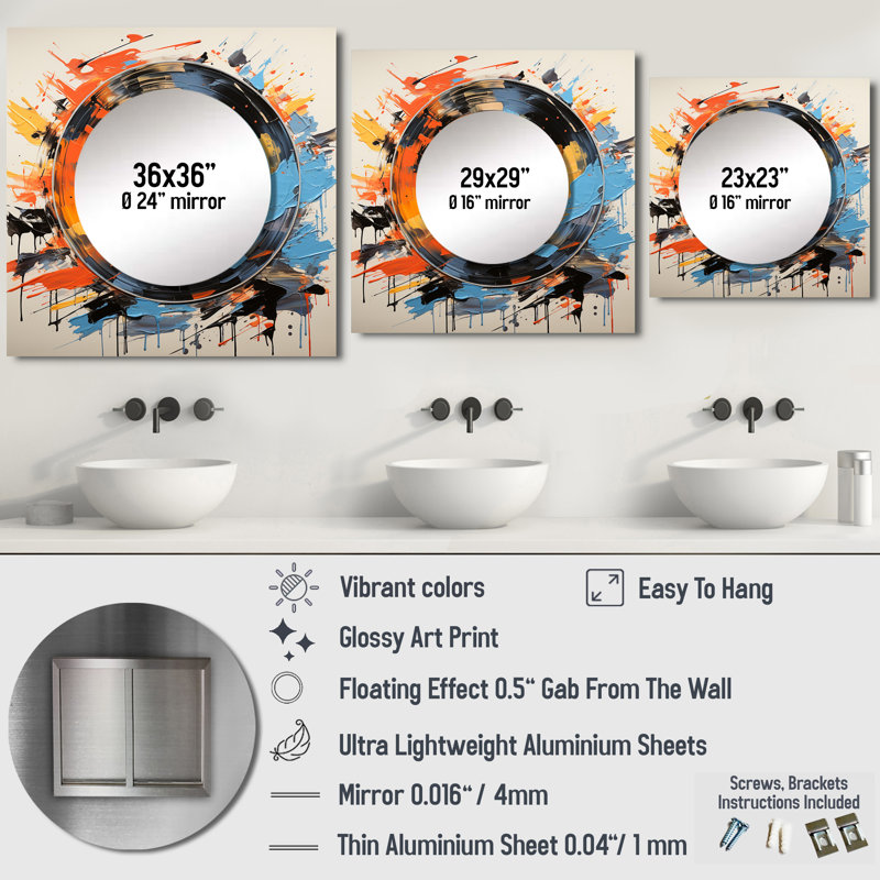 Analyser - Art mural miroir en vinyle Fusion Music, 29 po x 29 po