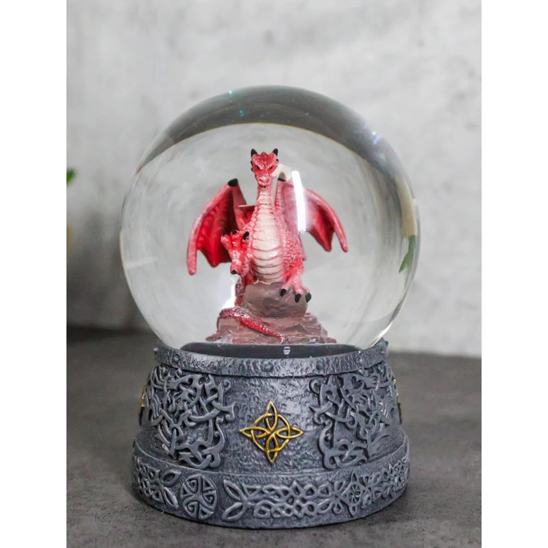 Figurine fantaisie dragon quadrilatéral rouge et rouge