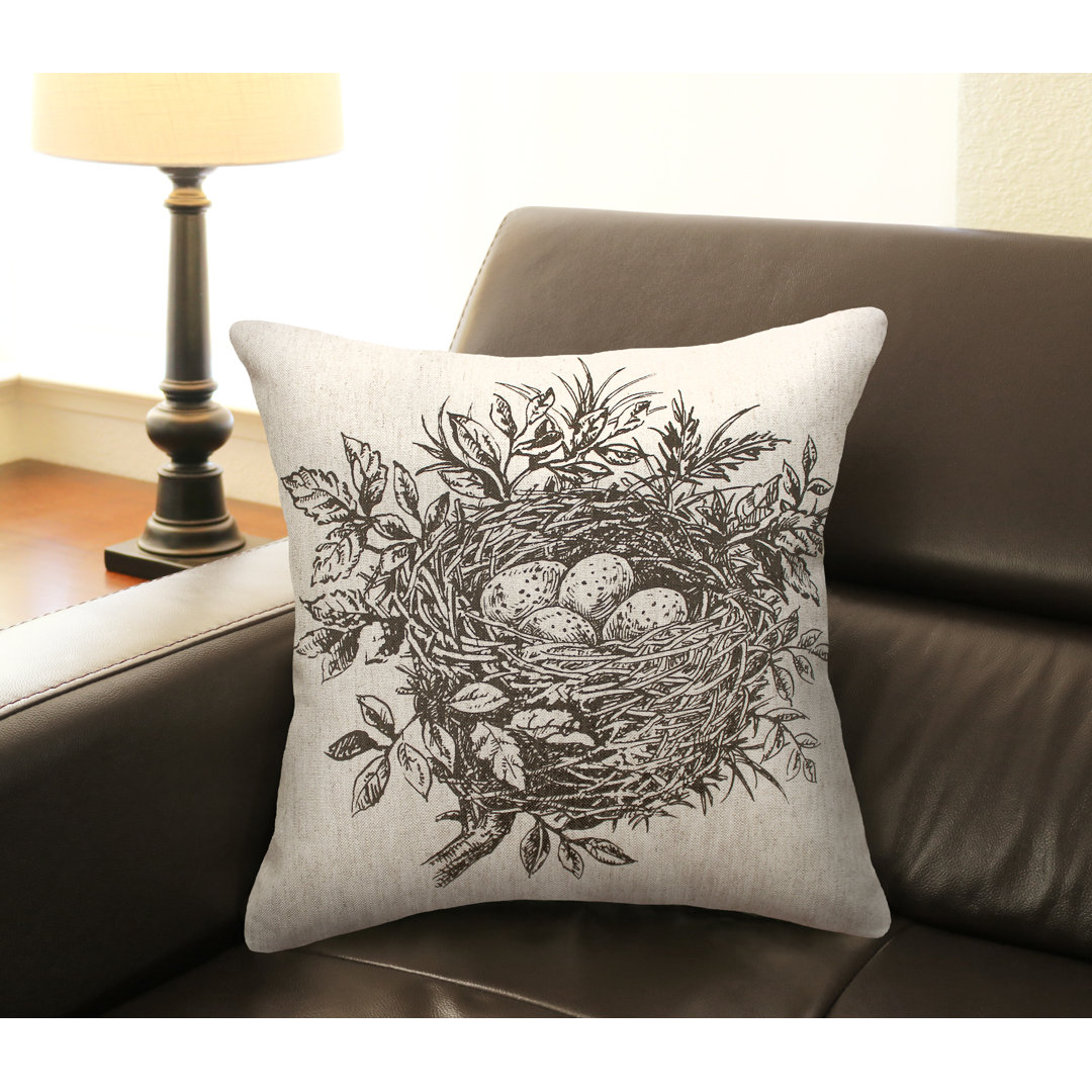 Nest Linen Throw Pillow 123 Creations