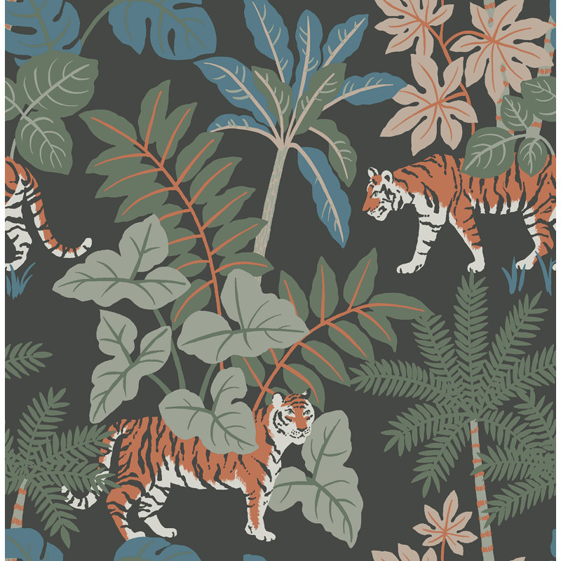 Papier peint Caspian Marine Jungle Prowl, Noir