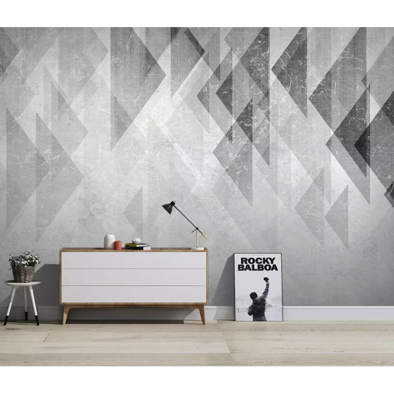 Papier peint amovible moderne géométrique monochrome, L 75 po x l 112 po