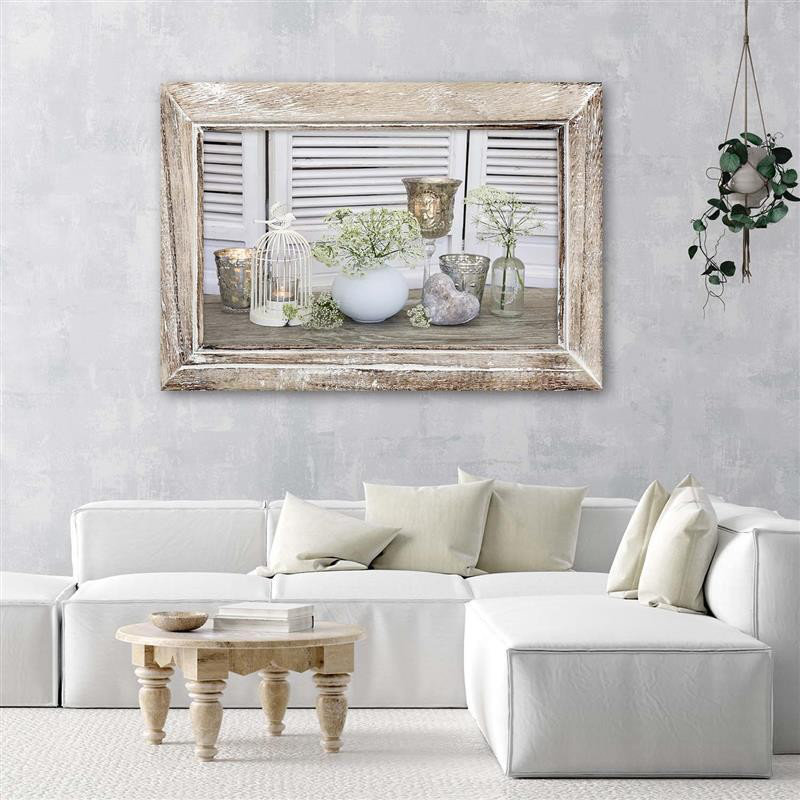 Shabby Elegance Still Life - No Frame Print on Canvas, 80cm H x 120cm W
