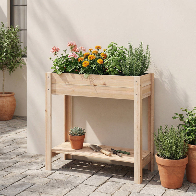 Dharmraj Wood Elevated Planter