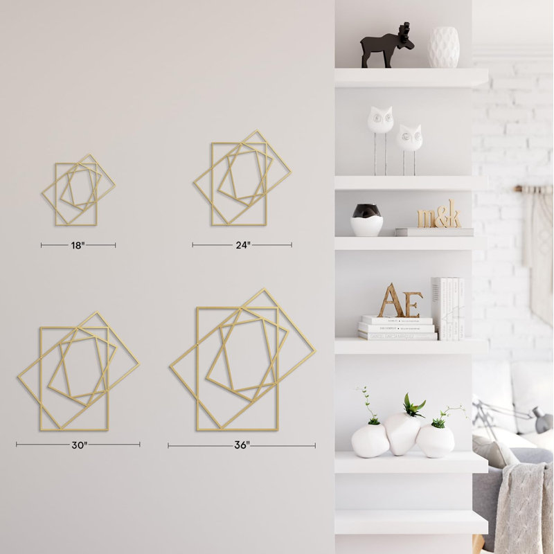 Wall Decor Metal, Gold, 36" H x 36" W x 0.05" D