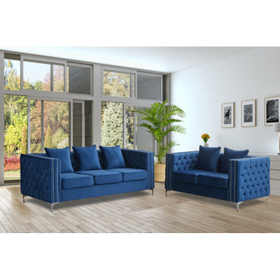 Habbe 2 - Piece Velvet Living Room Set