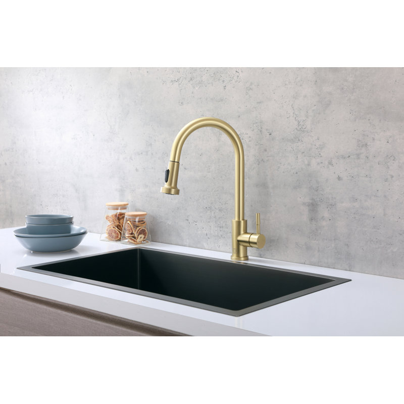 Elegant Home Living Sem Kitchen Faucet, Brushed Gold
