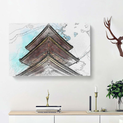Kiyomizu Dera Pagoda In Japan In Abstract - Wrapped Canvas