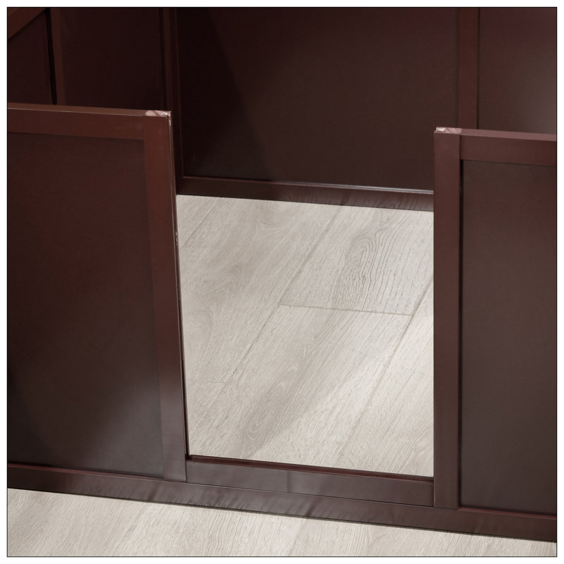 Boîte de mise bas pour chiens avec portes amovibles, parc confortable pour chiots nouveau-nés, idéal pour l'intérieur, 81 po x 39 po x 20 po