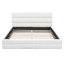 Grand lit plateforme tapissier, blanc