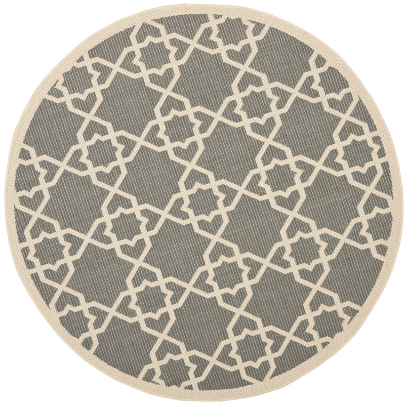 Courtyard Performance Geometric Indoor/Outdoor Area Rug, Round 7'1