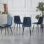 4 Pieces Upholstered Side Chair High Back Dining Chair With Metal Legs-1494565727-1539119142