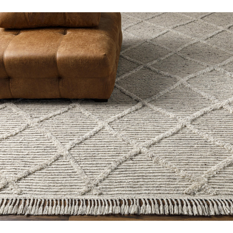 Wool Argyle Area Rug, Rectangle 9' x 12'