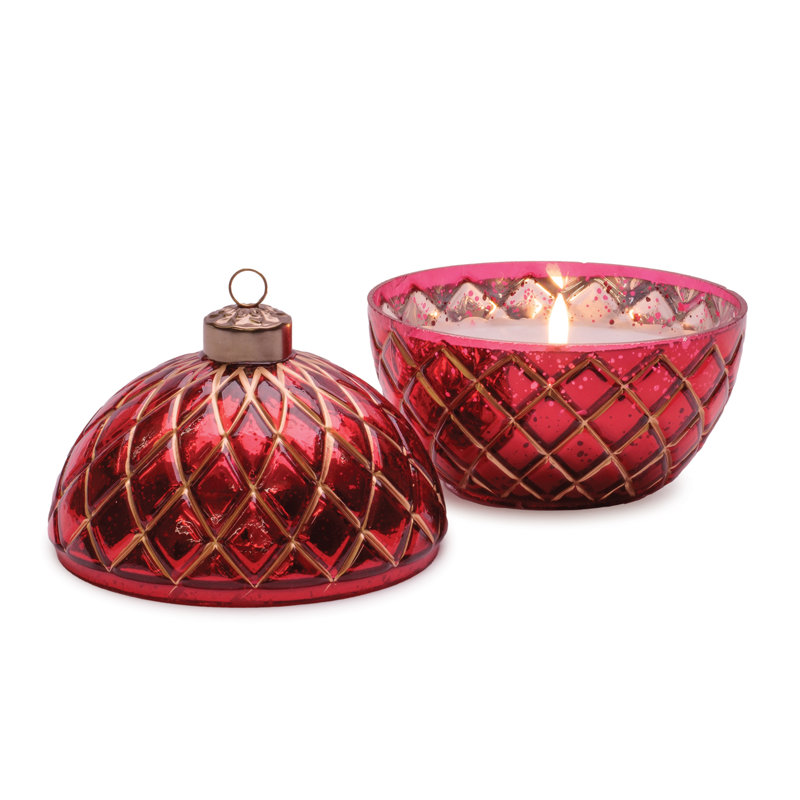 Ornement de bougie DEL P 5,75 po, Rouge, or