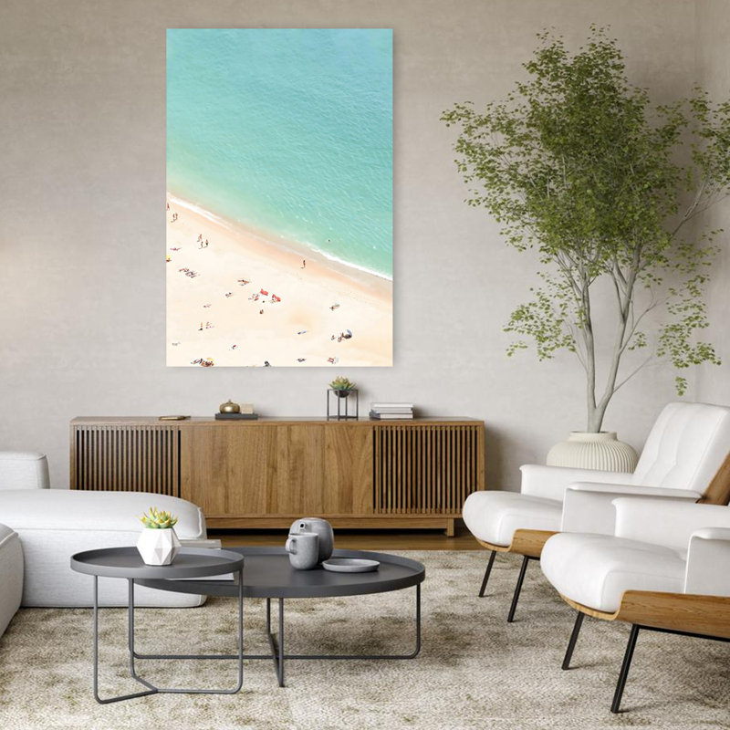 «Beach Set 1», art mural contemporain, H 48 po x l 32 po