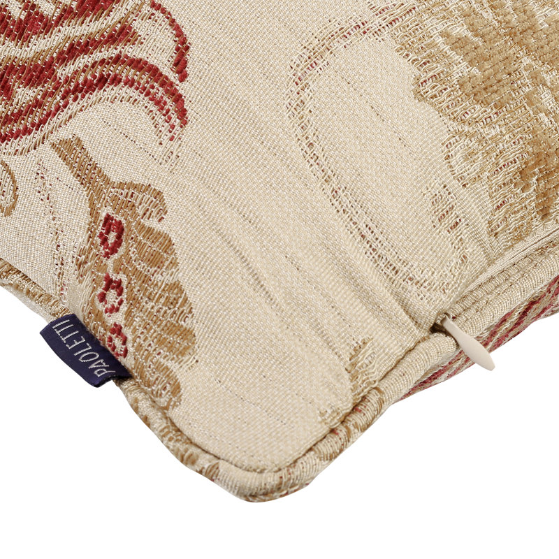 Floral Jacquard Polyester Filled Cushion, Champagne, 45 x 45cm