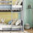 Ishmal Twin Over Twin House Bunk Bed with Headboards, Footboards, Guardrails & Ladder - Rubber Wood-115684231